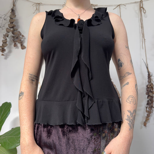 Black slinky top - size M