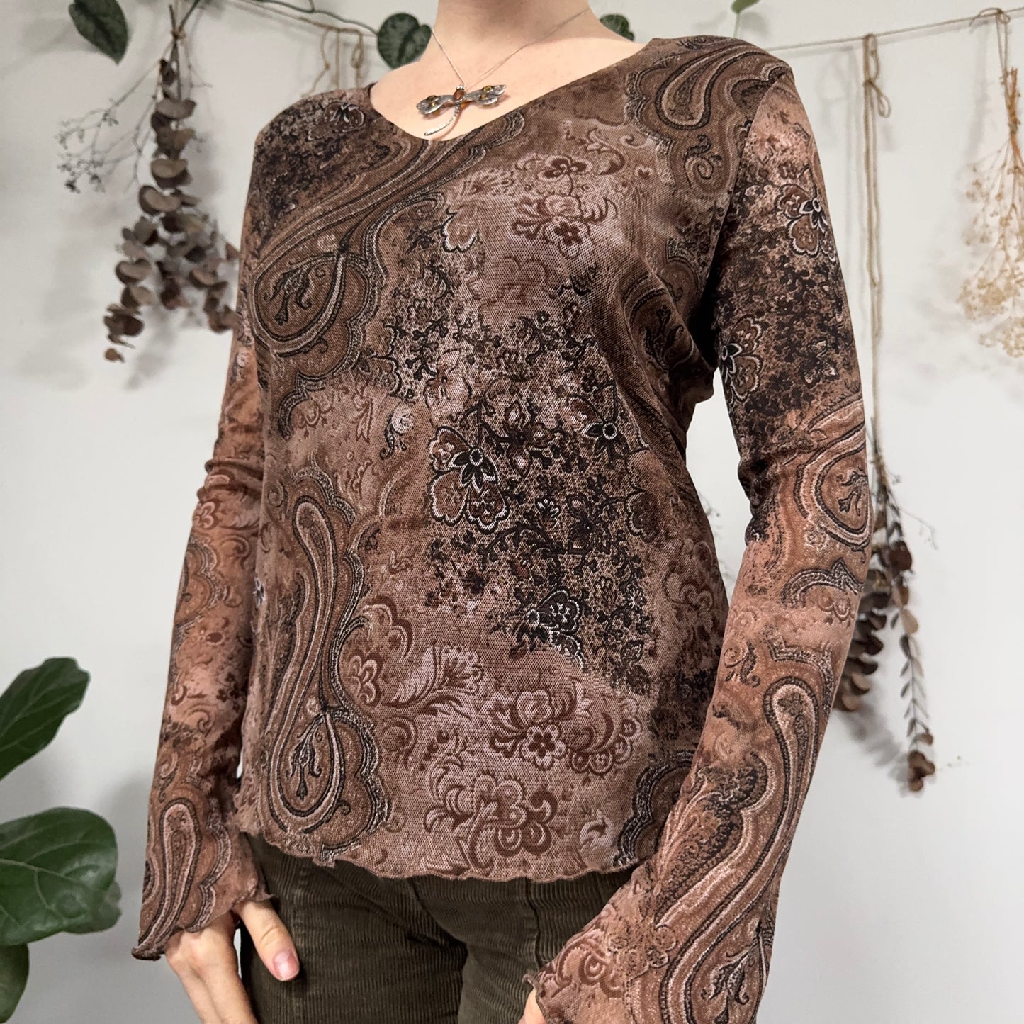 Paisley mesh top - size L