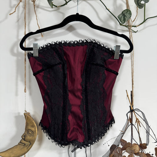 Deep red corset - size XS