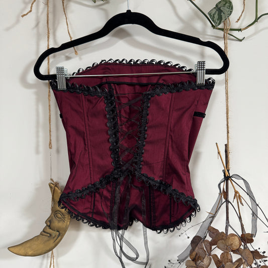 Deep red corset - size XS