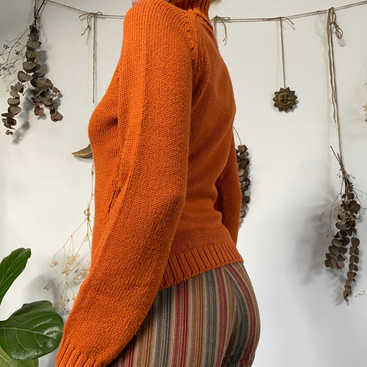 Orange knit jumper - size S/M