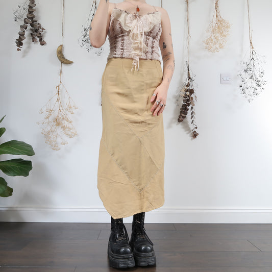Cream asymmetric skirt - size 10