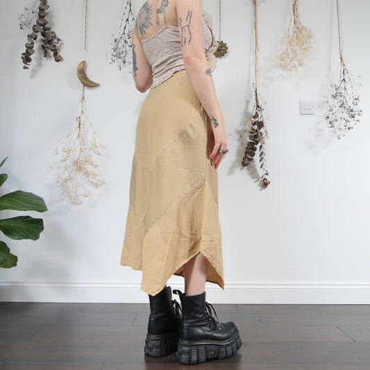 Cream asymmetric skirt - size 10