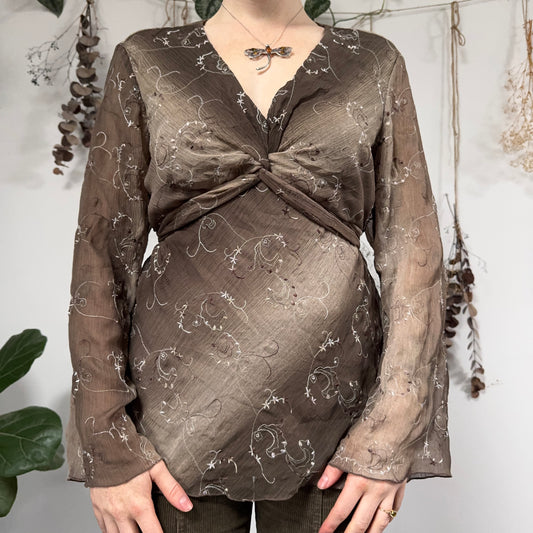 Embroidered top - size L