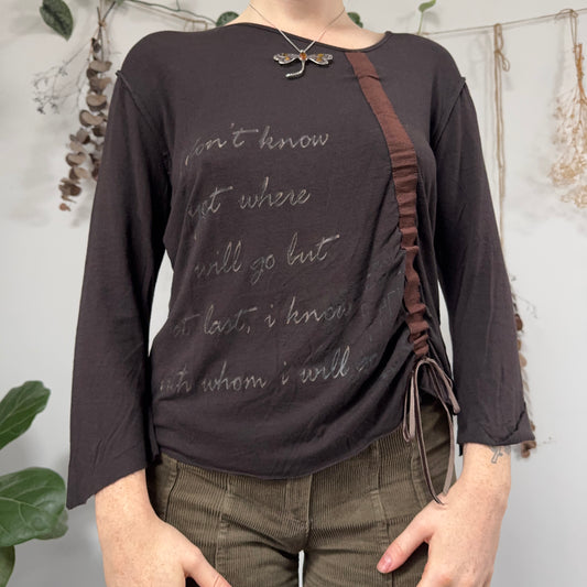 Brown grunge top - size L