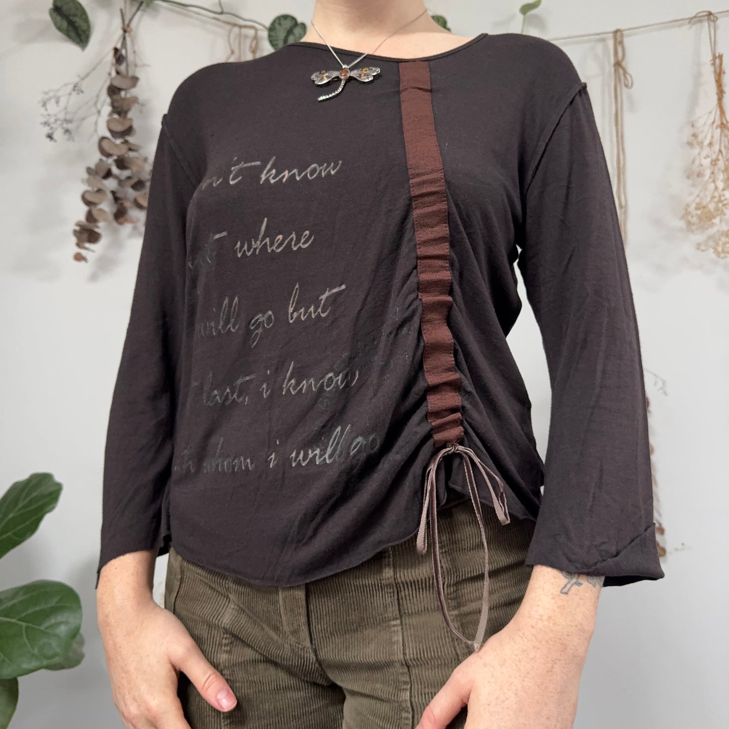Brown grunge top - size L