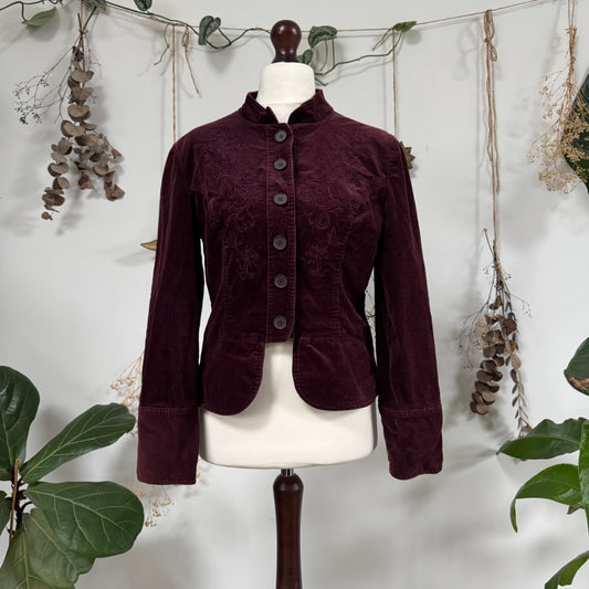 Purple cord jacket - size M