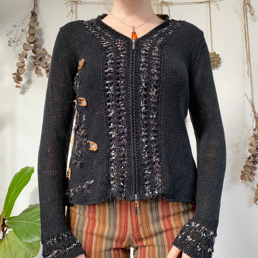 Dual zip cardigan - size M