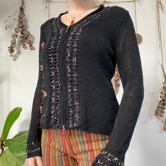 Dual zip cardigan - size M