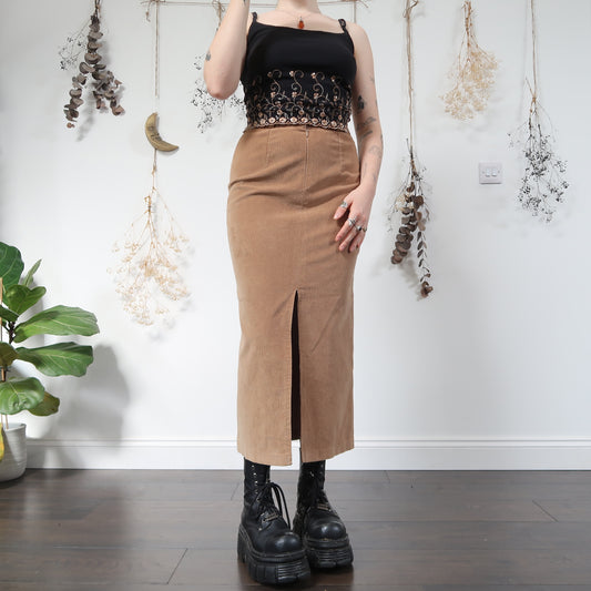 Tan cord skirt - size S