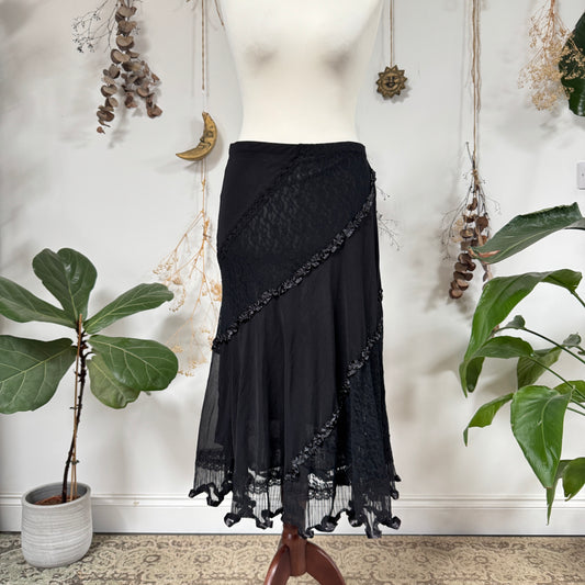 Black lace skirt - size L