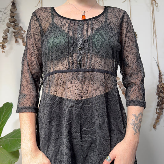 Grunge mesh mini dress - size L
