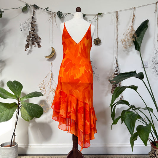 Orange floral dress - size M/L
