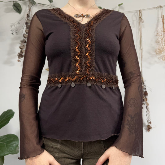 Brown top - size S