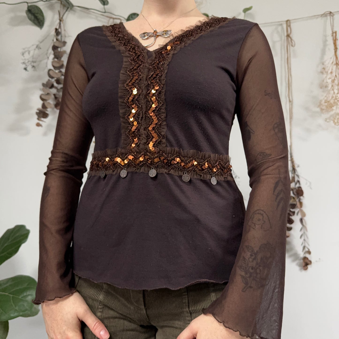 Brown top - size S