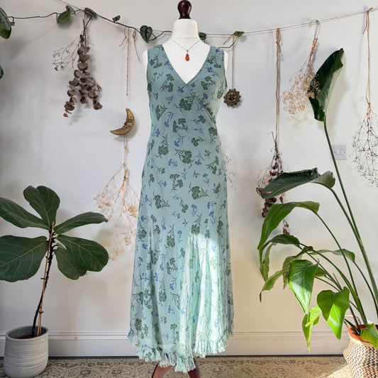 Blue silk dress - size M