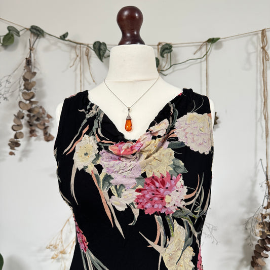 Floral midi dress - size M