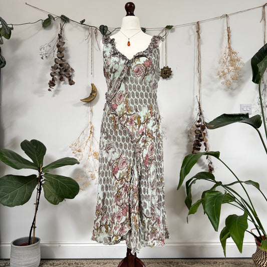 Silk paisley dress - size M