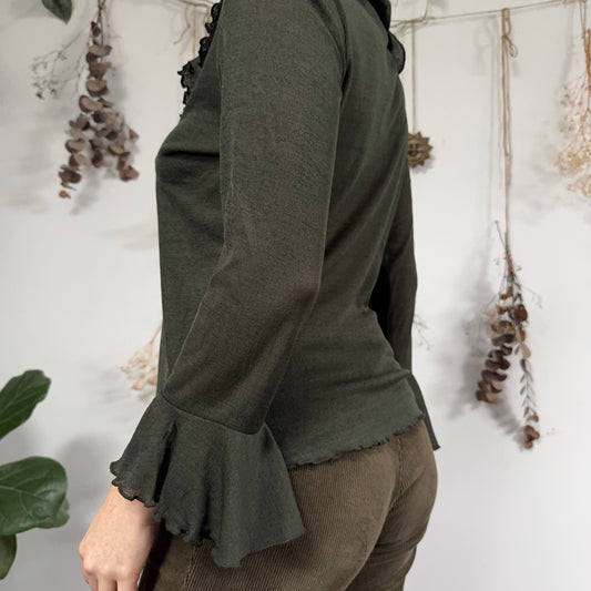 Forest green top - size L