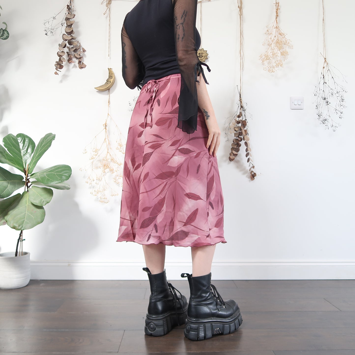 Purple pink midi skirt - size S/M