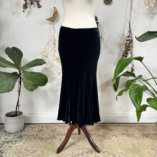 Teal velvet skirt - size L