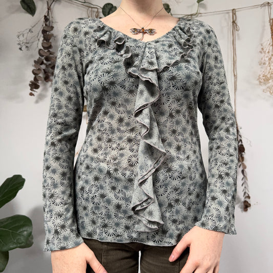 Blue mesh top - size M