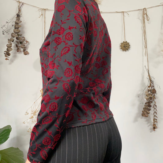 Velvet embossed top - size L