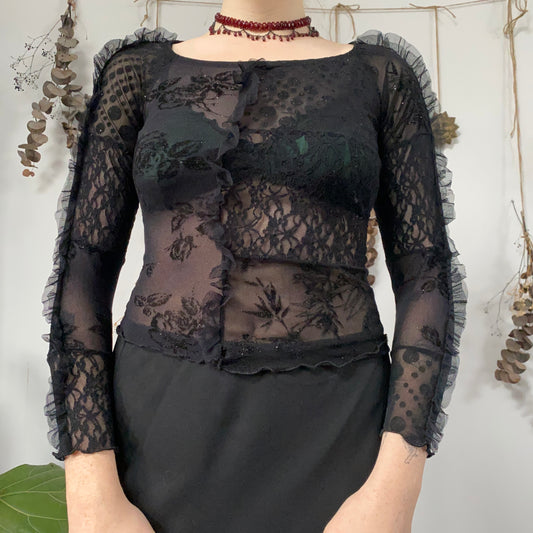 Black mesh top - size S/M