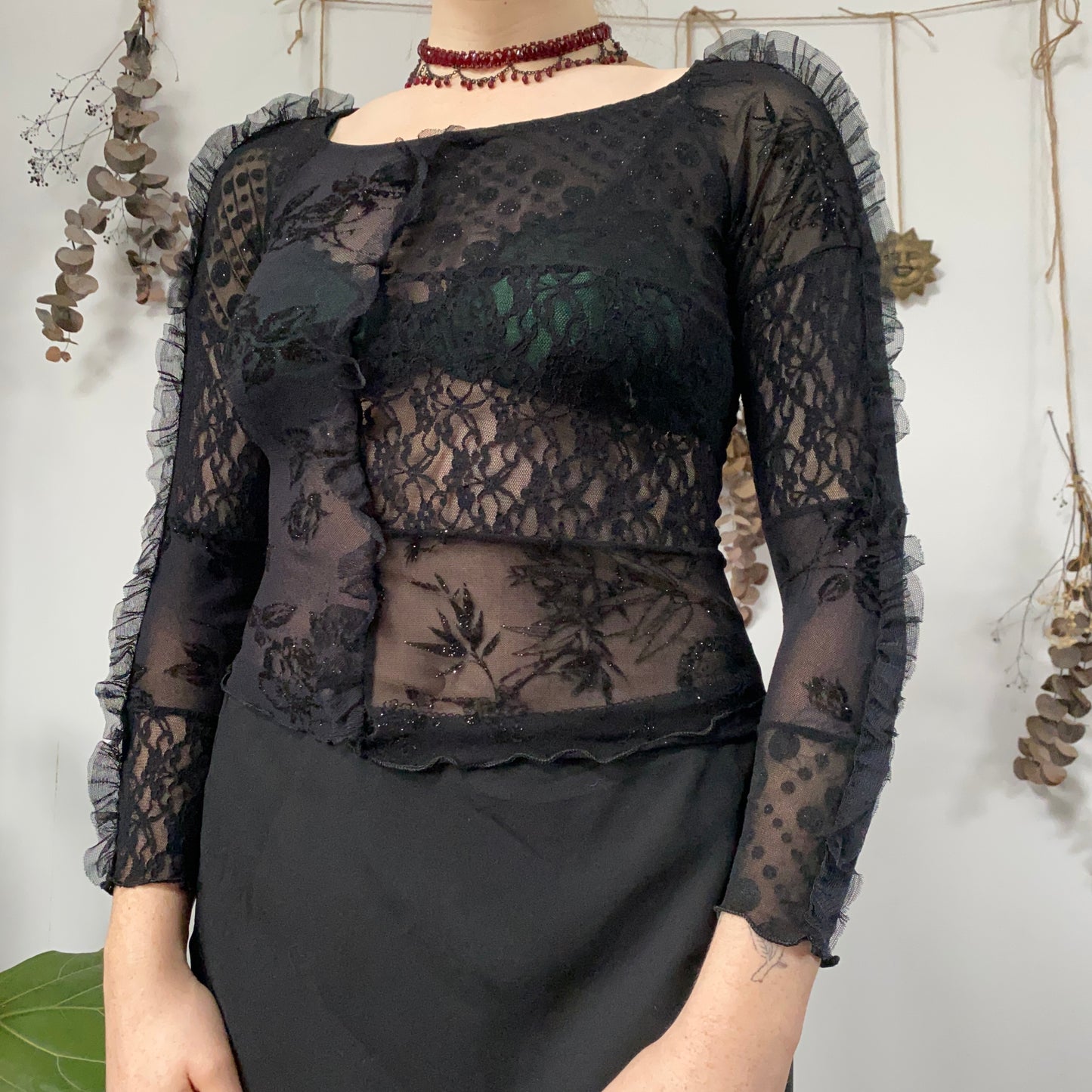 Black mesh top - size S/M