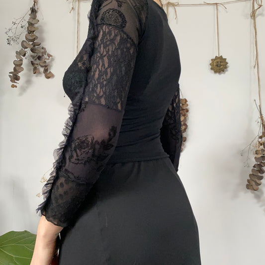 Black mesh top - size S/M