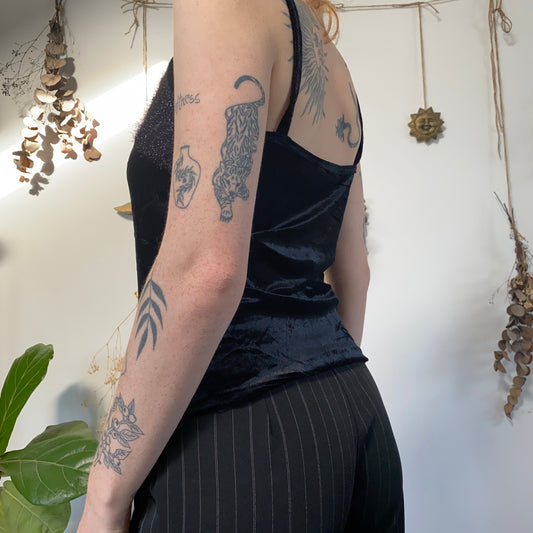 Black velvet cami - size M