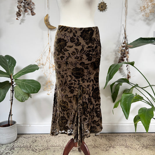 Velvet embossed skirt - size M