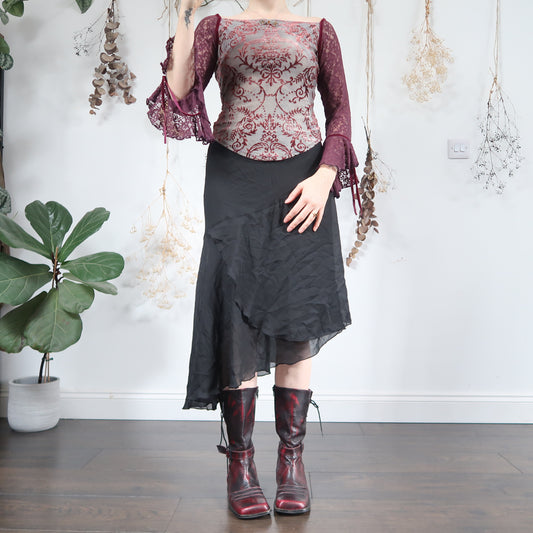 Black asymmetric skirt - size M