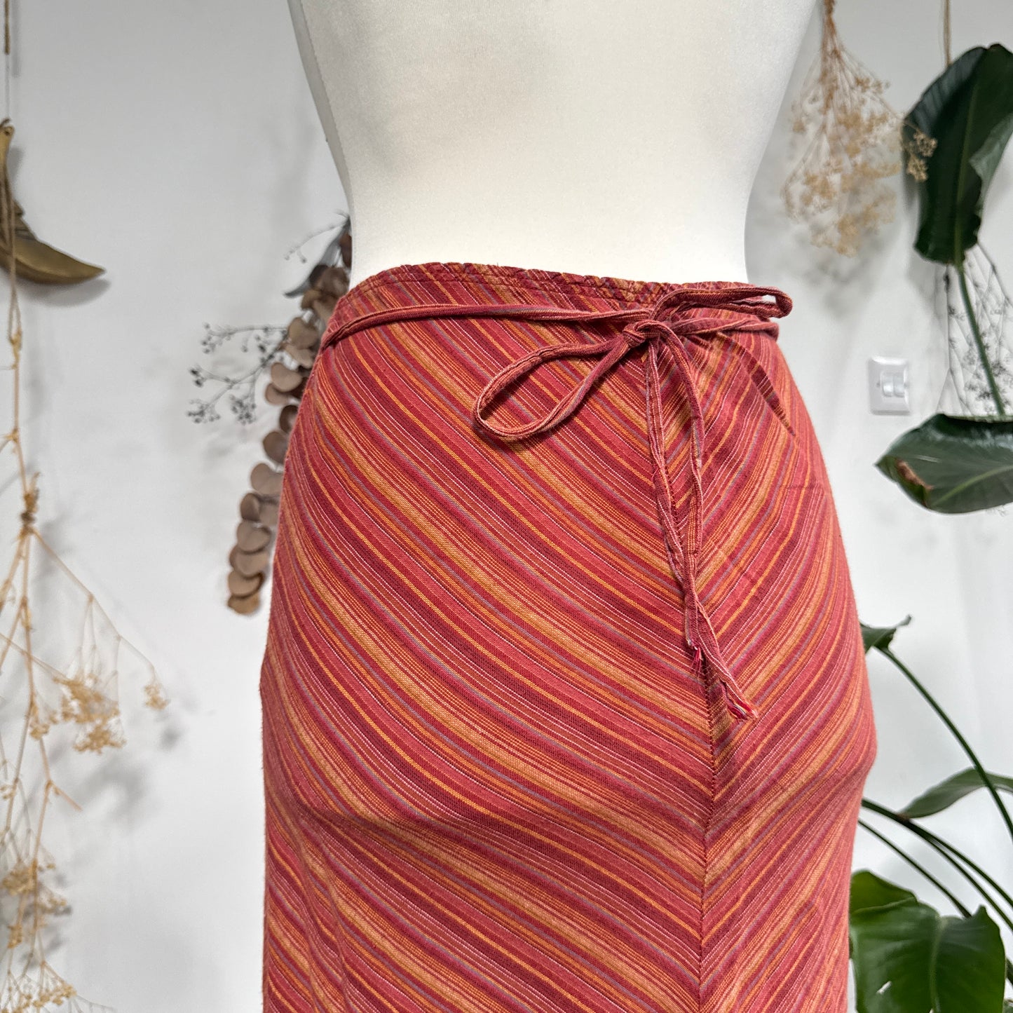 Striped linen skirt - size M