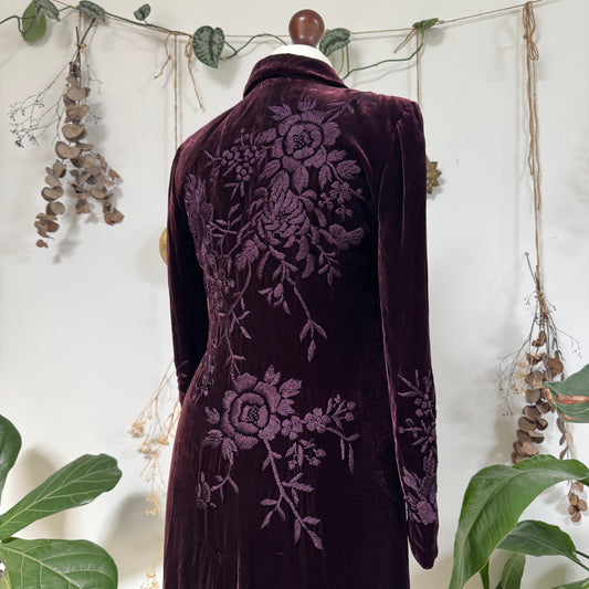 Purple velvet jacket - size M
