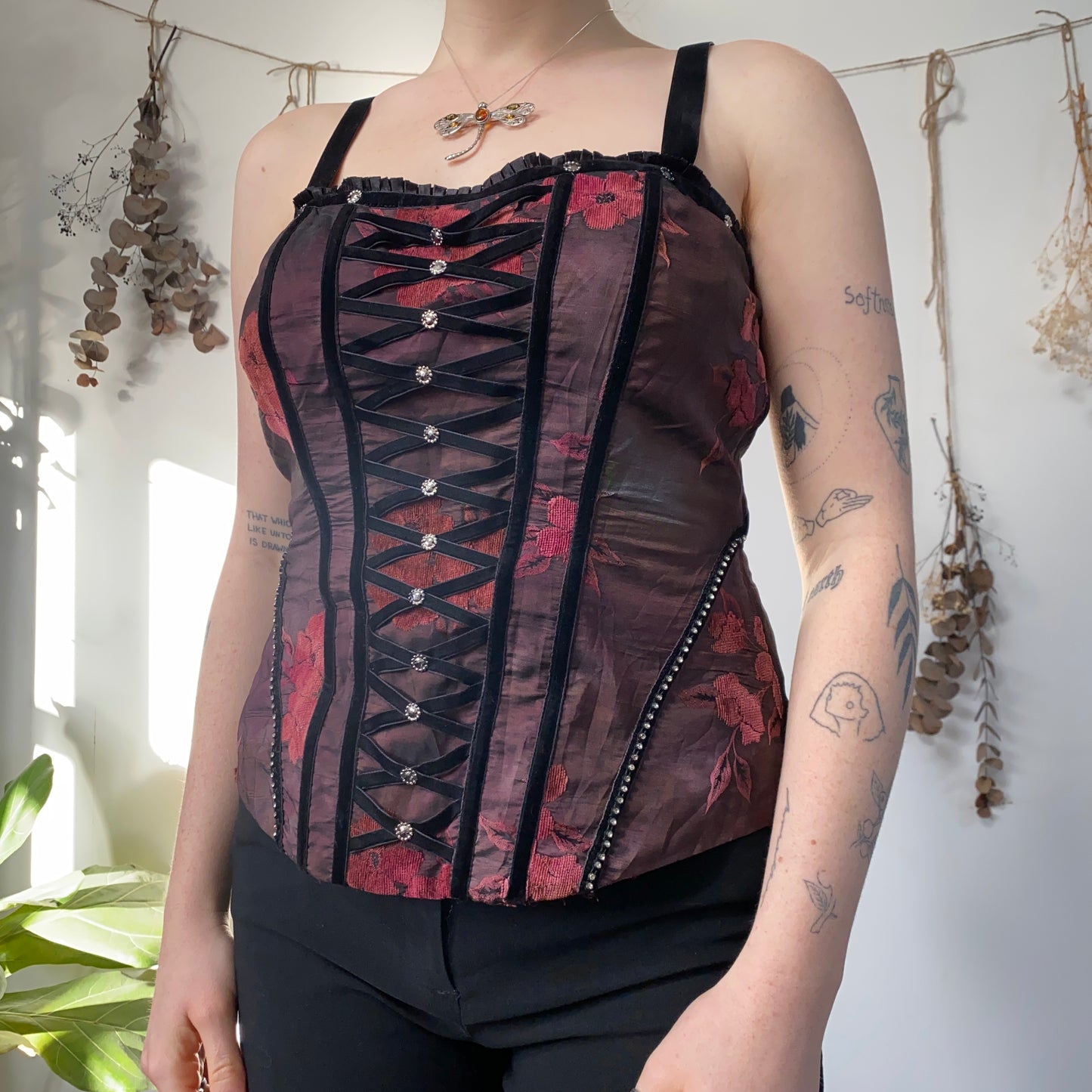 Floral corset top - size M/L