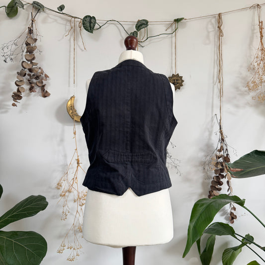 Grey stripe waistcoat top - size L