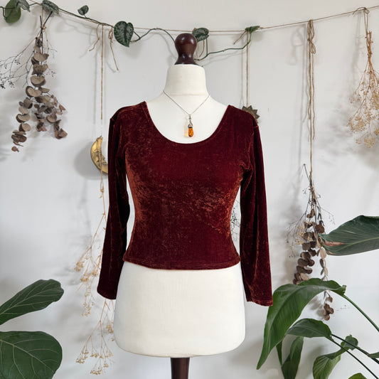Copper velvet top - size M