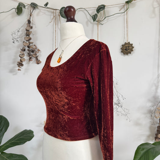 Copper velvet top - size M