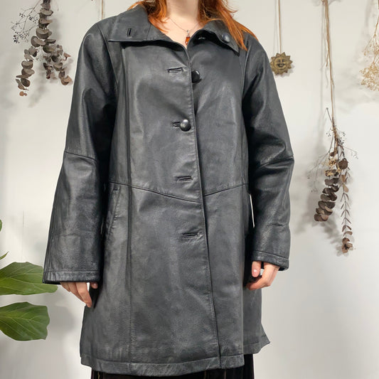 Black leather jacket - size XL