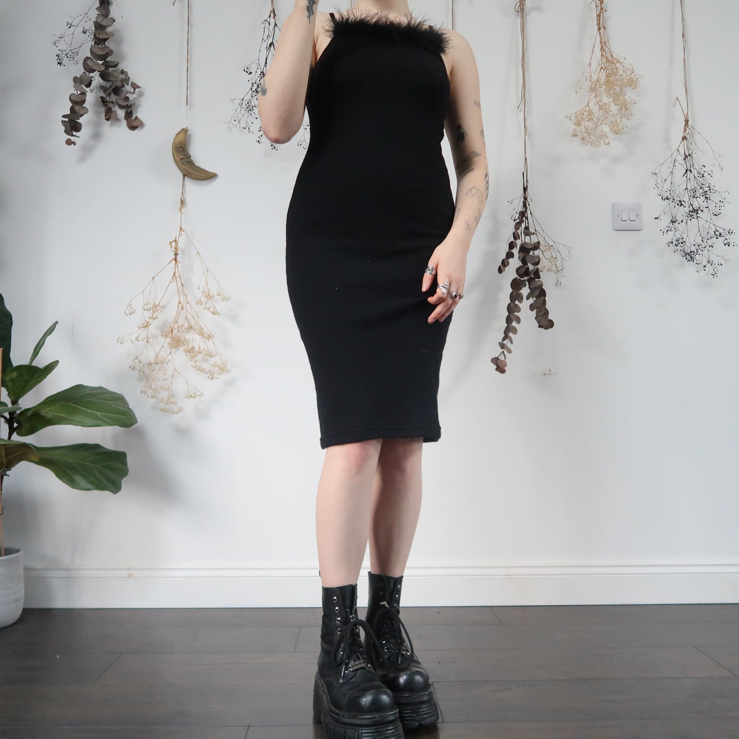 Black knit dress - size XS/S
