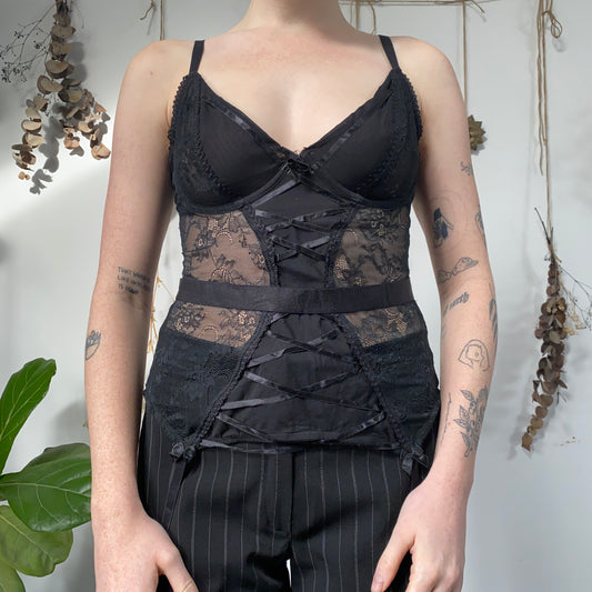 Black corset top - size M