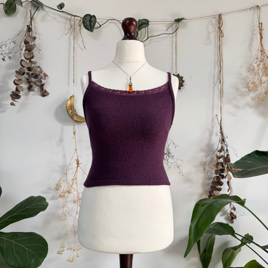 Purple knit cami - size S/M