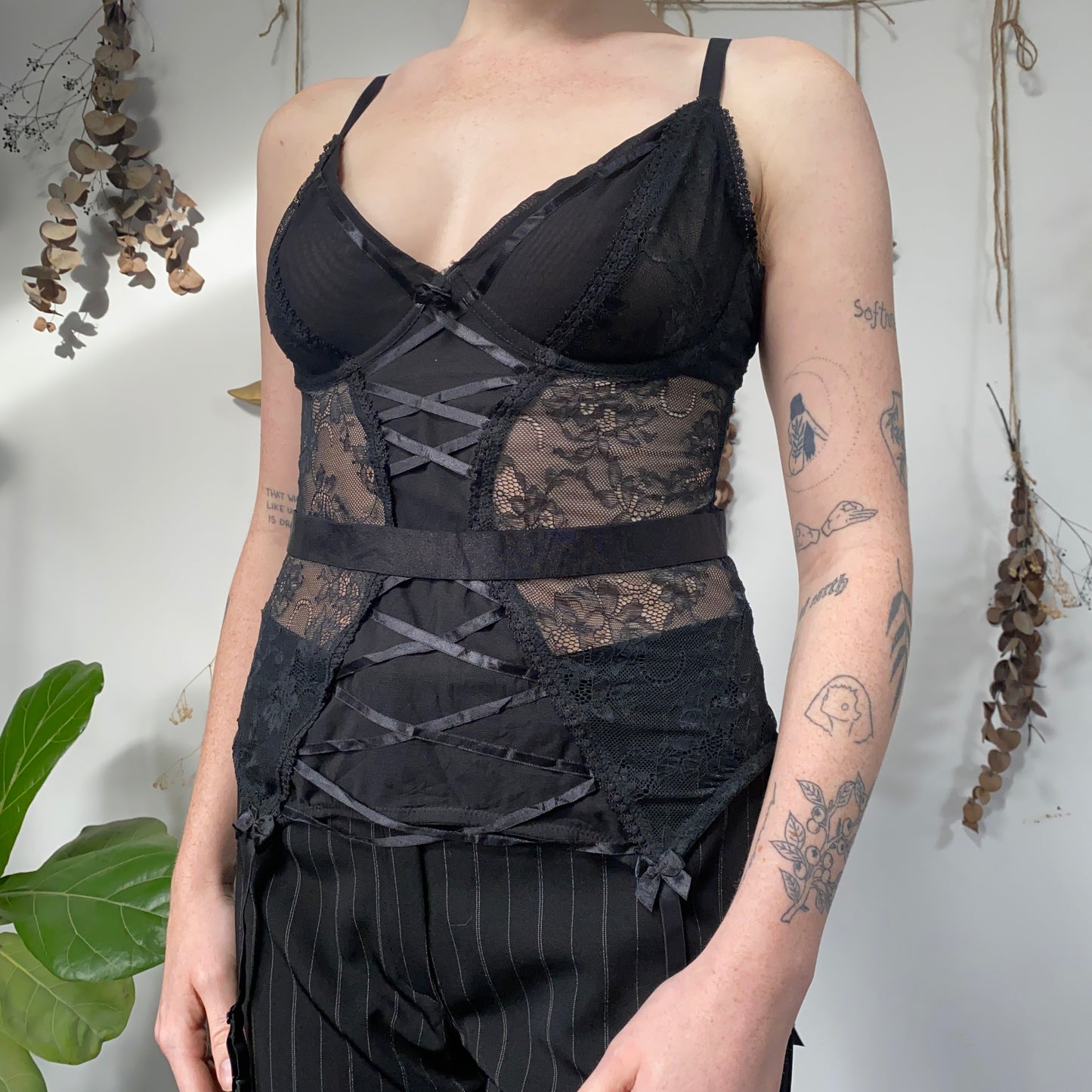 Black corset top - size M