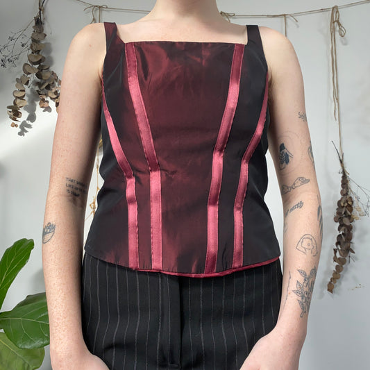 Red iridescent corset - size M/L