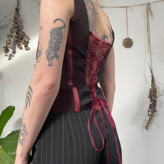 Red iridescent corset - size M/L