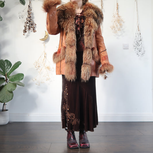 Fur trim coat - size M/L