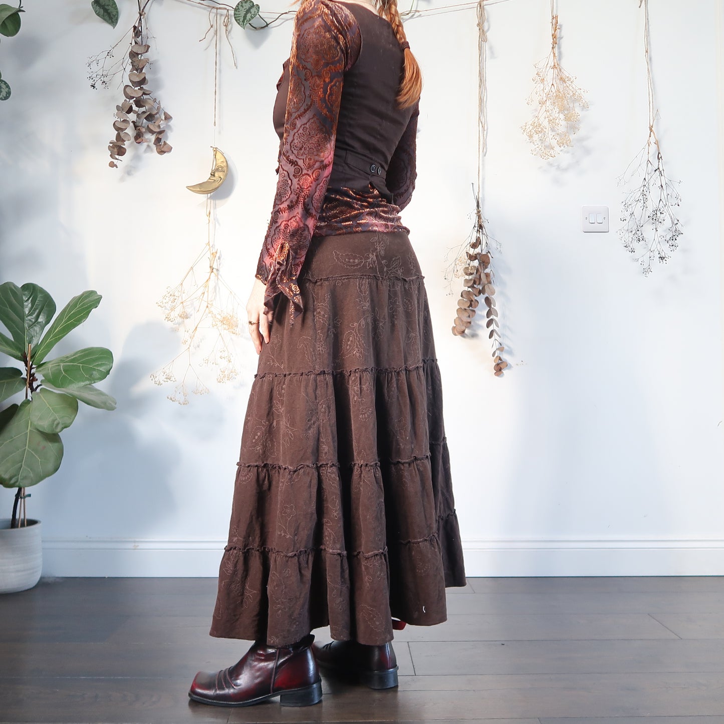 Cord tiered skirt - size S/M