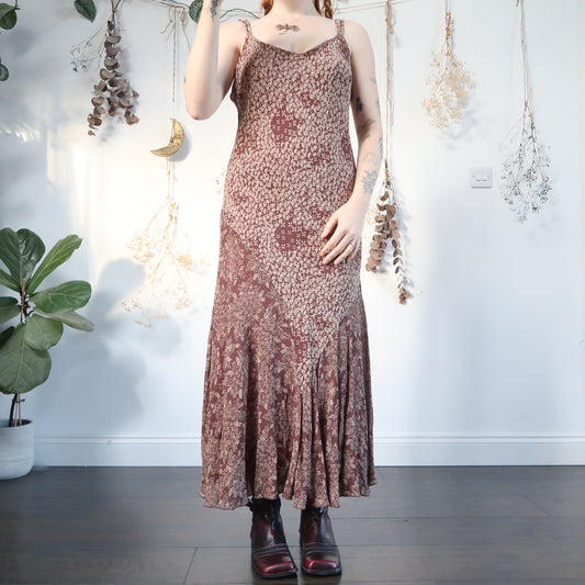 Brown floral dress - size L
