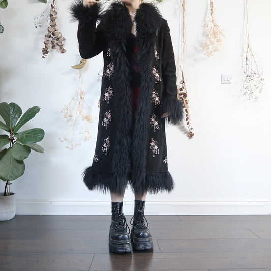 Black afghan coat - size M